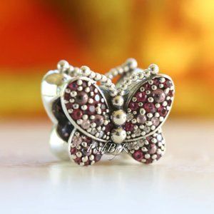 Pandora Dazzling Pink Pavé Butterfly Charm 797882NCCMX